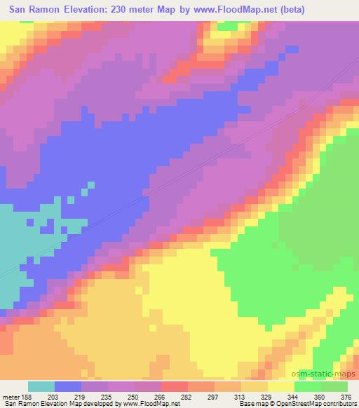 San Ramon,Mexico Elevation Map