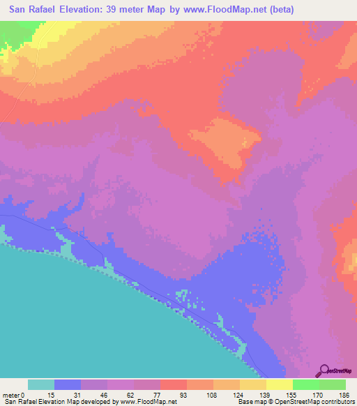 San Rafael,Mexico Elevation Map