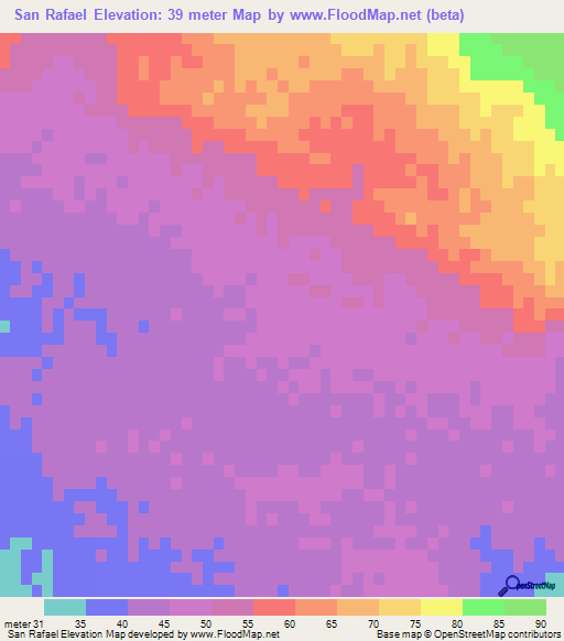 San Rafael,Mexico Elevation Map