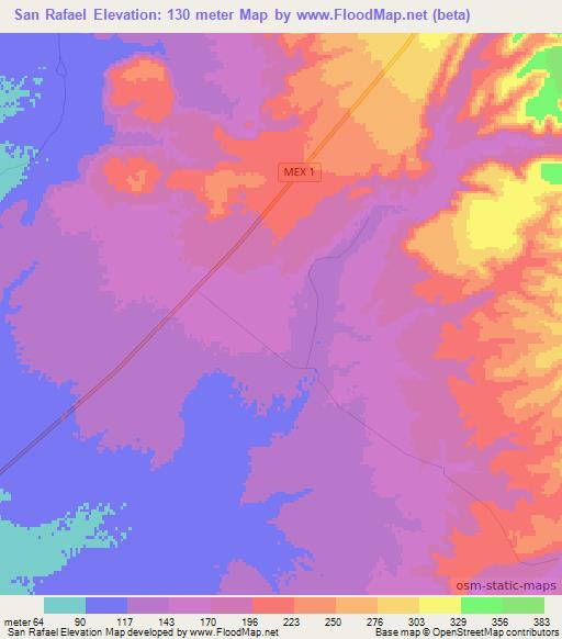 San Rafael,Mexico Elevation Map