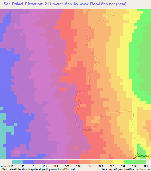 San Rafael,Mexico Elevation Map