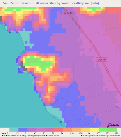 San Pedro,Mexico Elevation Map