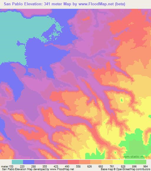 San Pablo,Mexico Elevation Map