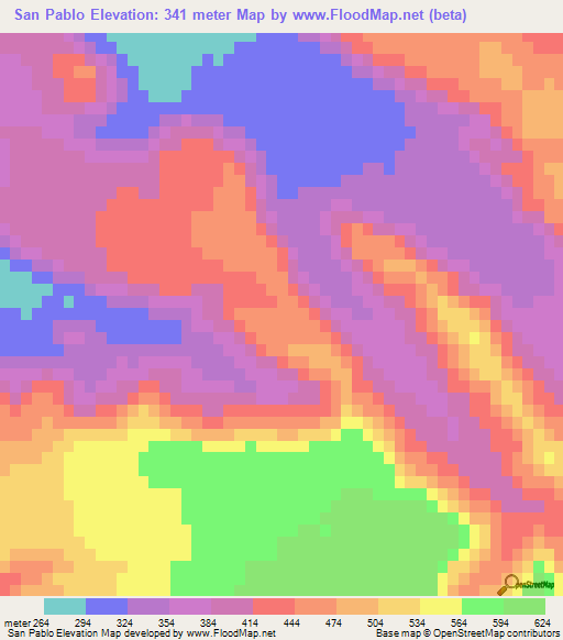 San Pablo,Mexico Elevation Map