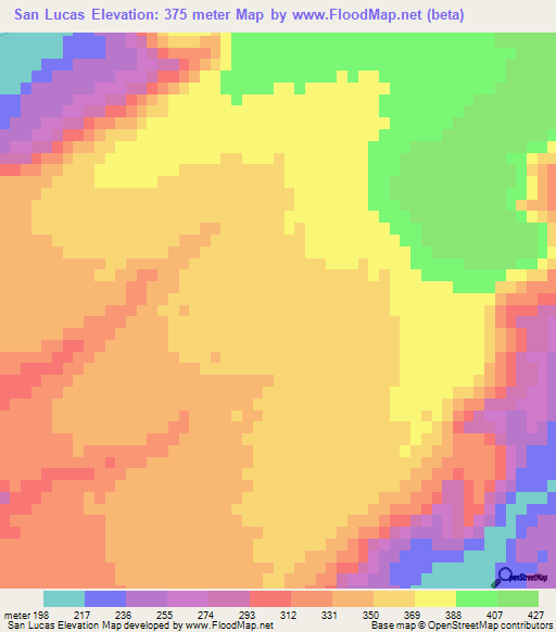 San Lucas,Mexico Elevation Map