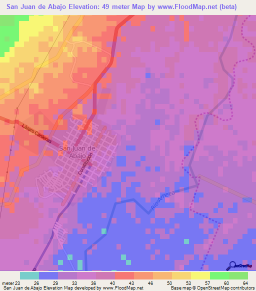 San Juan de Abajo,Mexico Elevation Map