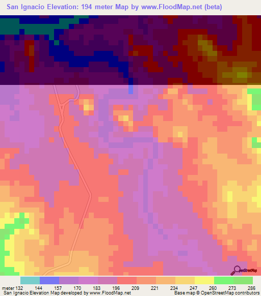 San Ignacio,Mexico Elevation Map