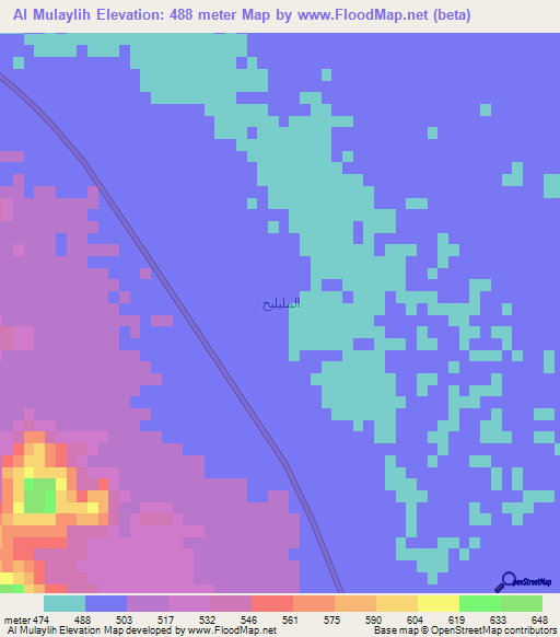 Al Mulaylih,Saudi Arabia Elevation Map