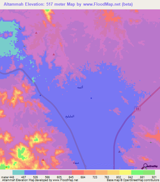 Altammah,Saudi Arabia Elevation Map