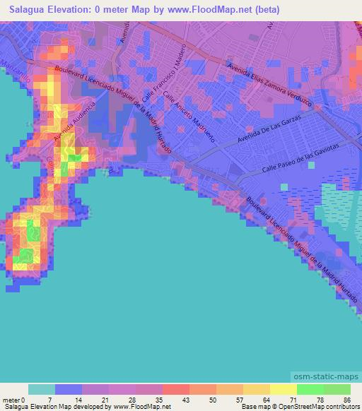 Salagua,Mexico Elevation Map