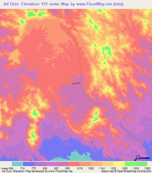 Ad Dulu`,Saudi Arabia Elevation Map