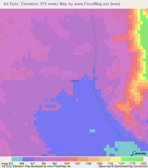 Ad Dulu`,Saudi Arabia Elevation Map