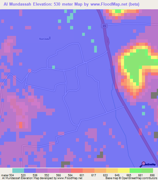 Al Mundassah,Saudi Arabia Elevation Map