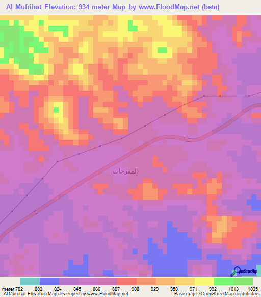 Al Mufrihat,Saudi Arabia Elevation Map