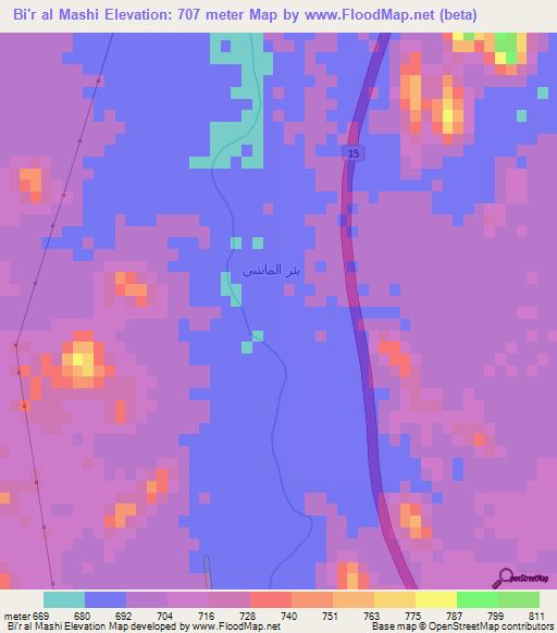 Bi'r al Mashi,Saudi Arabia Elevation Map