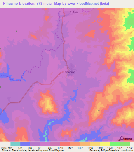 Pihuamo,Mexico Elevation Map