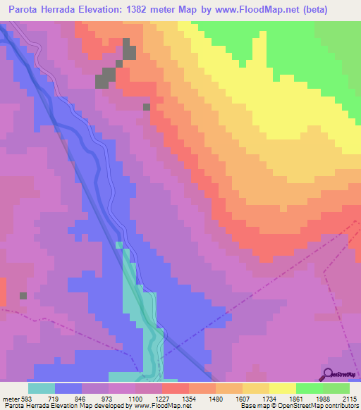 Parota Herrada,Mexico Elevation Map