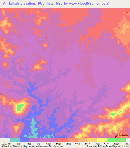 Al Hafirah,Saudi Arabia Elevation Map