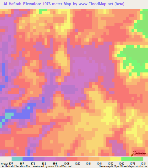 Al Hafirah,Saudi Arabia Elevation Map