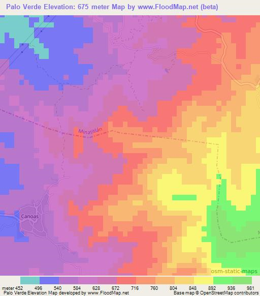 Palo Verde,Mexico Elevation Map