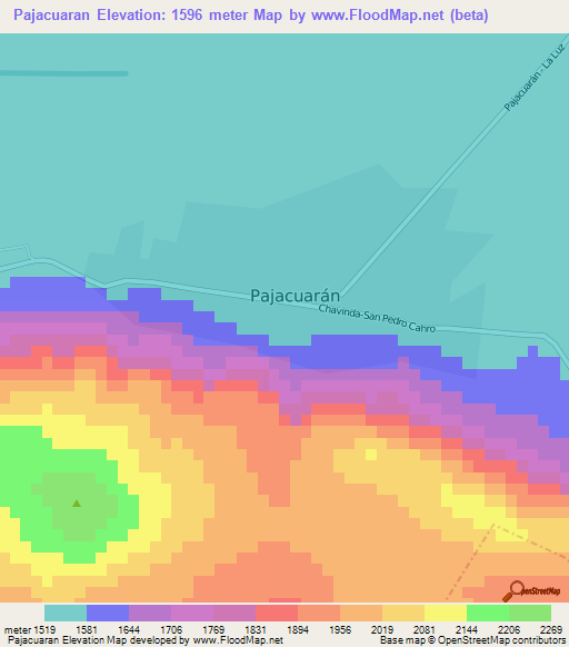 Pajacuaran,Mexico Elevation Map