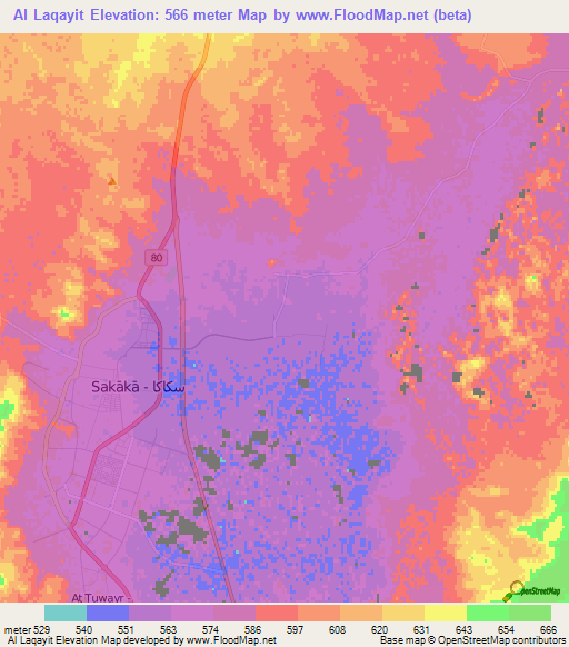 Al Laqayit,Saudi Arabia Elevation Map