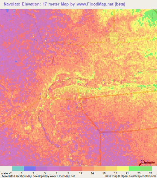 Navolato,Mexico Elevation Map