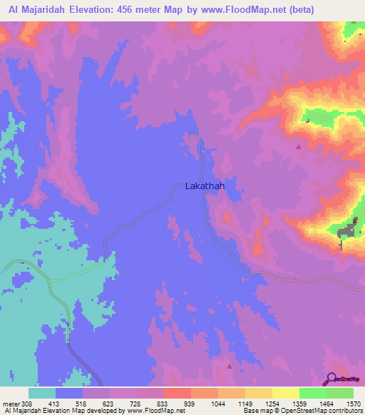 Al Majaridah,Saudi Arabia Elevation Map