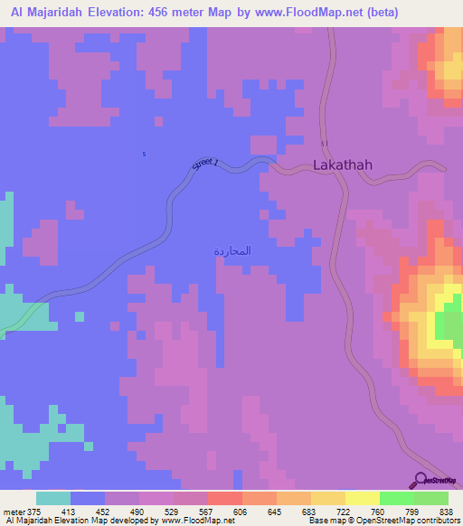 Al Majaridah,Saudi Arabia Elevation Map