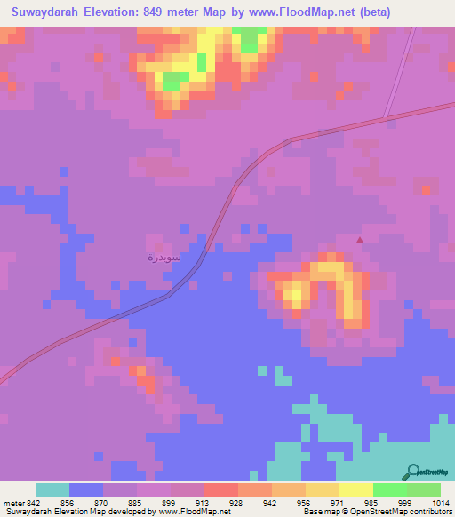 Suwaydarah,Saudi Arabia Elevation Map