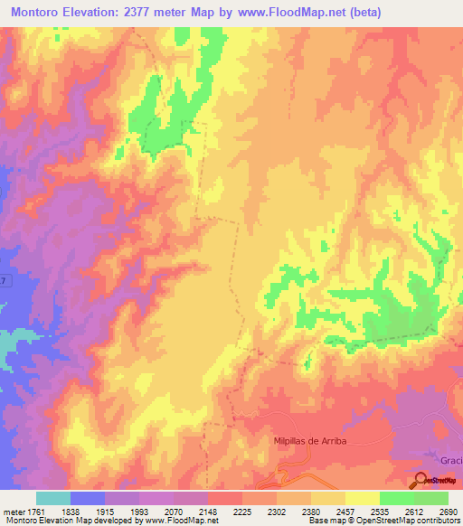 Montoro,Mexico Elevation Map