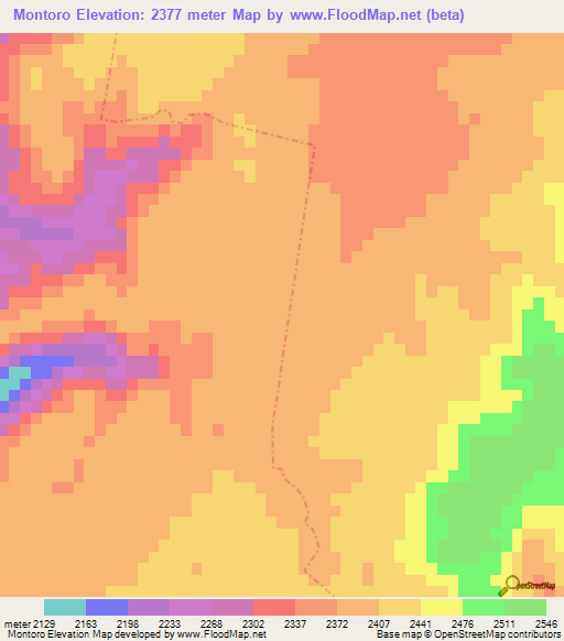 Montoro,Mexico Elevation Map