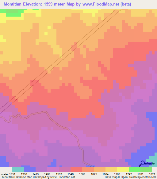 Montitlan,Mexico Elevation Map