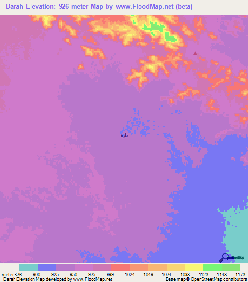 Darah,Saudi Arabia Elevation Map