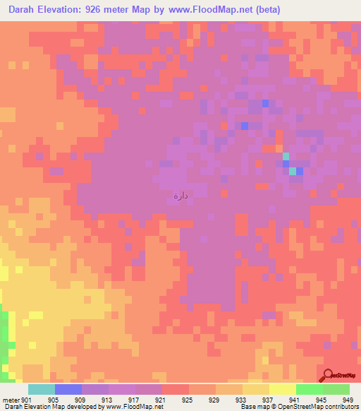 Darah,Saudi Arabia Elevation Map