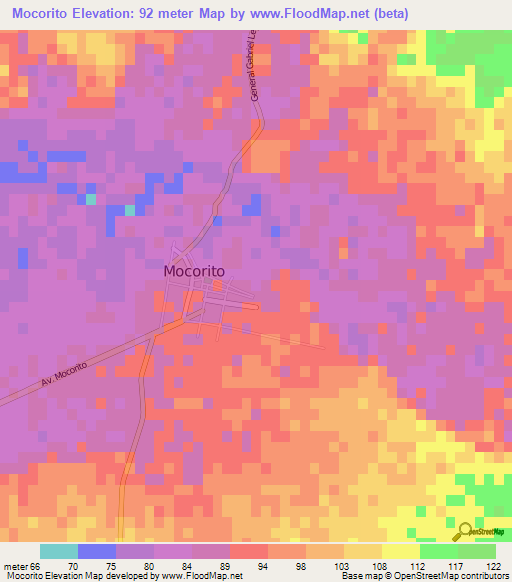 Mocorito,Mexico Elevation Map