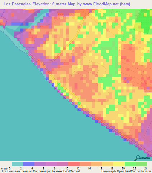 Los Pascuales,Mexico Elevation Map