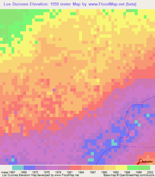 Los Durones,Mexico Elevation Map