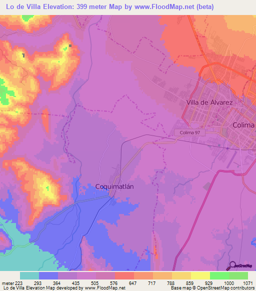 Lo de Villa,Mexico Elevation Map