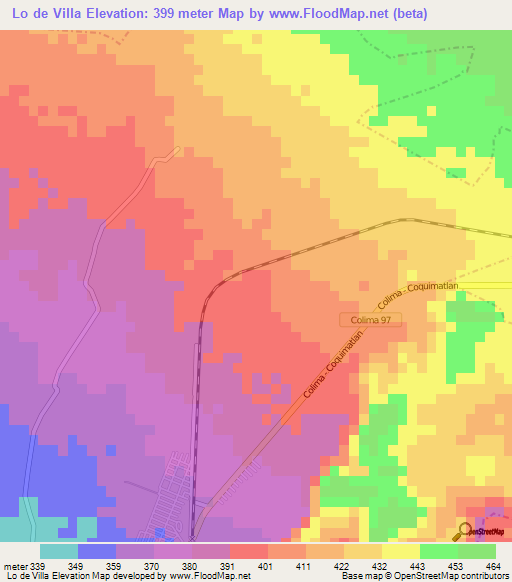 Lo de Villa,Mexico Elevation Map