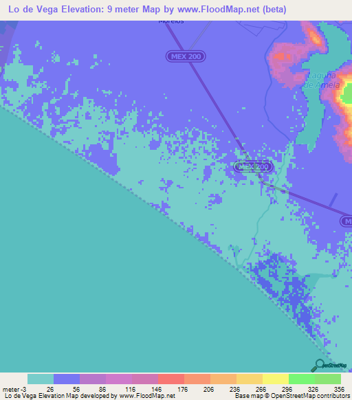 Lo de Vega,Mexico Elevation Map