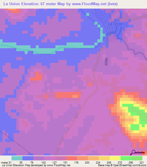 La Union,Mexico Elevation Map