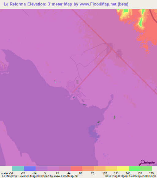 La Reforma,Mexico Elevation Map