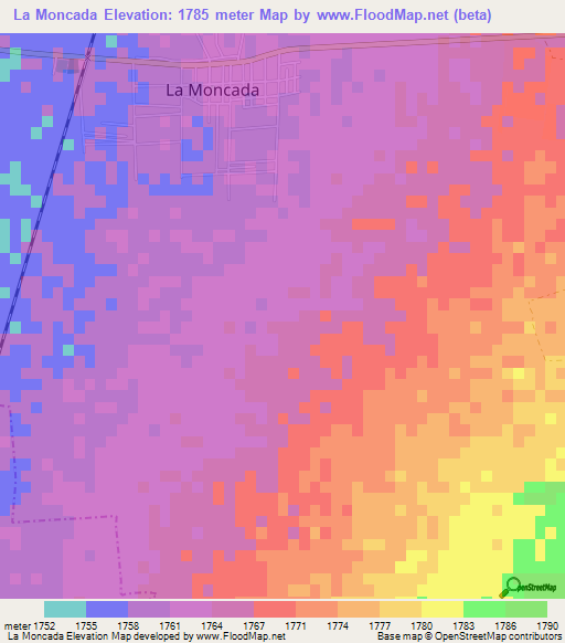 La Moncada,Mexico Elevation Map