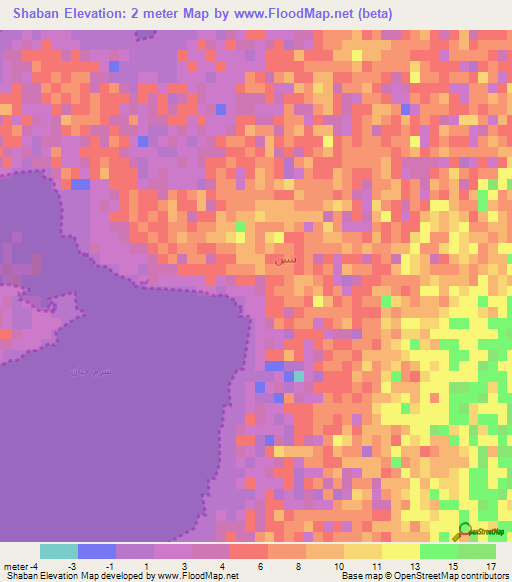 Shaban,Saudi Arabia Elevation Map