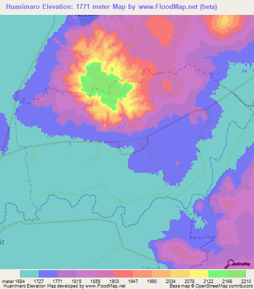 Huanimaro,Mexico Elevation Map