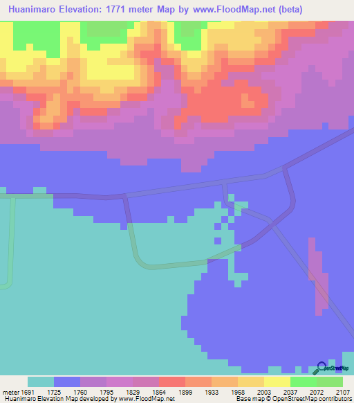 Huanimaro,Mexico Elevation Map