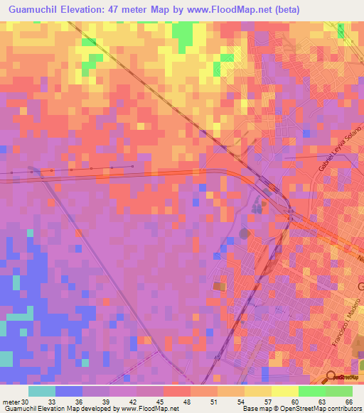 Guamuchil,Mexico Elevation Map