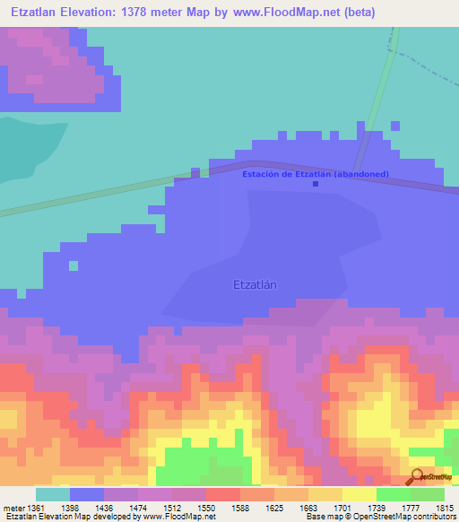 Etzatlan,Mexico Elevation Map