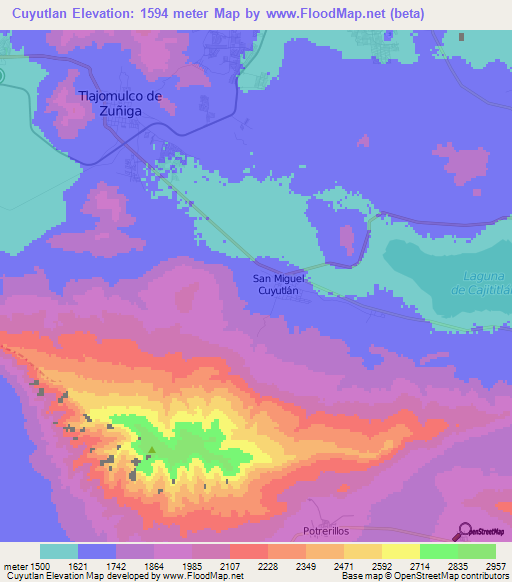 Cuyutlan,Mexico Elevation Map